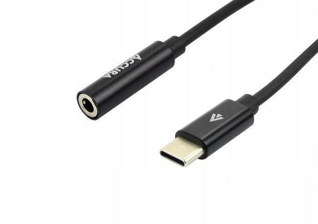 Accura USB-C - miniJack czarny M/F