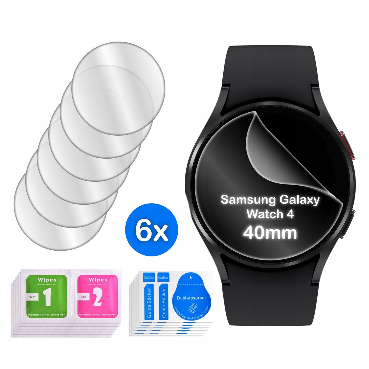 FOLIA do Samsung Galaxy Watch 4 40mm HYDROŻELOWA OCHRONNA na ekran 6 sztuk