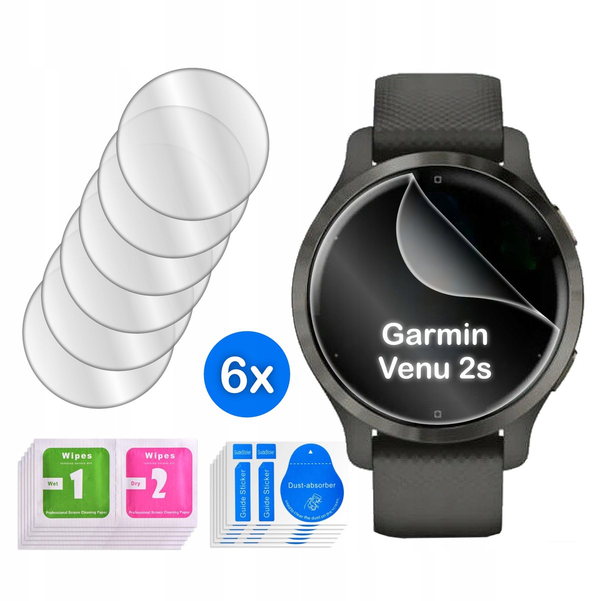 FOLIA do Garmin Venu 2s HYDROŻELOWA OCHRONNA na ekran 3D 6 sztuk