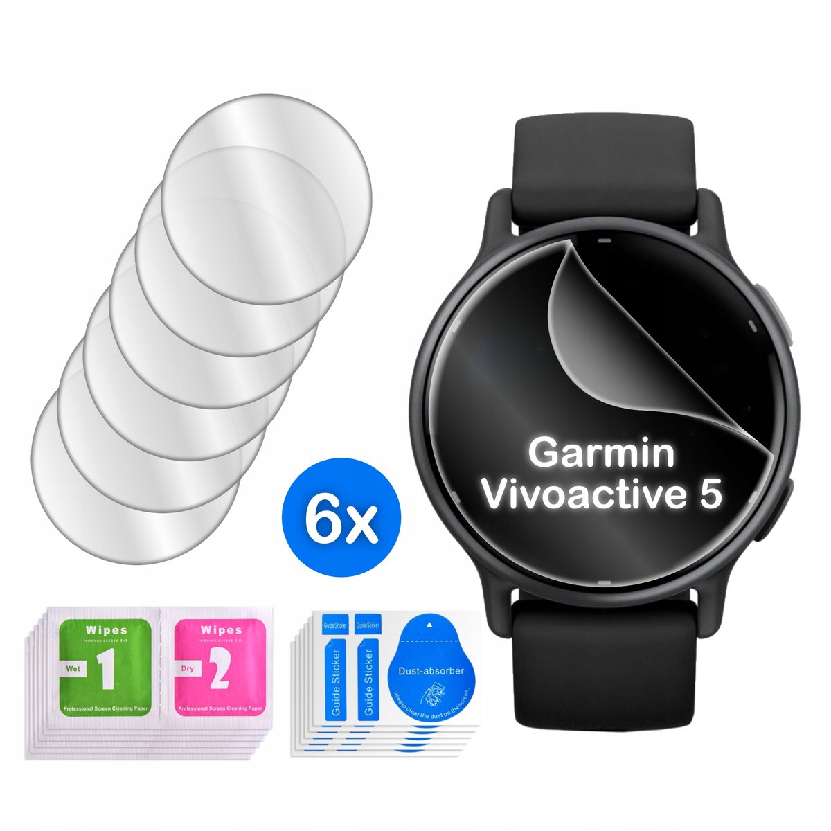 FOLIA do Garmin Vivoactive 5 HYDROŻELOWA OCHRONNA na ekran 3D 6 sztuk
