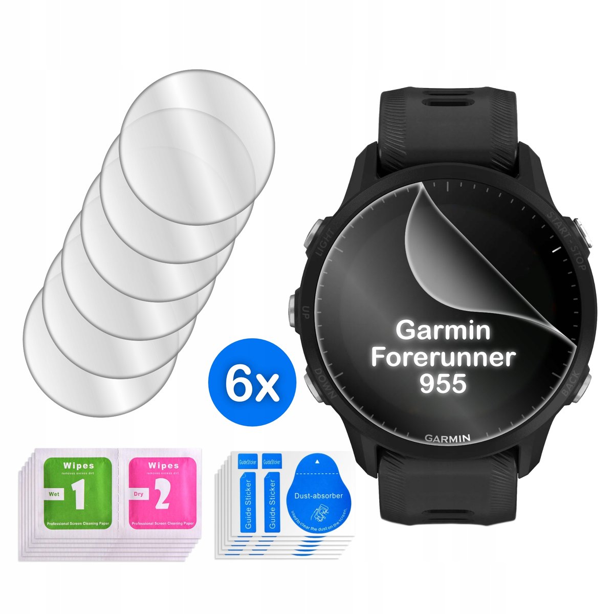 FOLIA do Garmin Forerunner 955 HYDROŻELOWA OCHRONNA na ekran 3D 6 sztuk