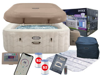 INTEX 28472 SPA 6 osób 196x196x71cm Wi-Fi Hydromasaż Generator chloru
