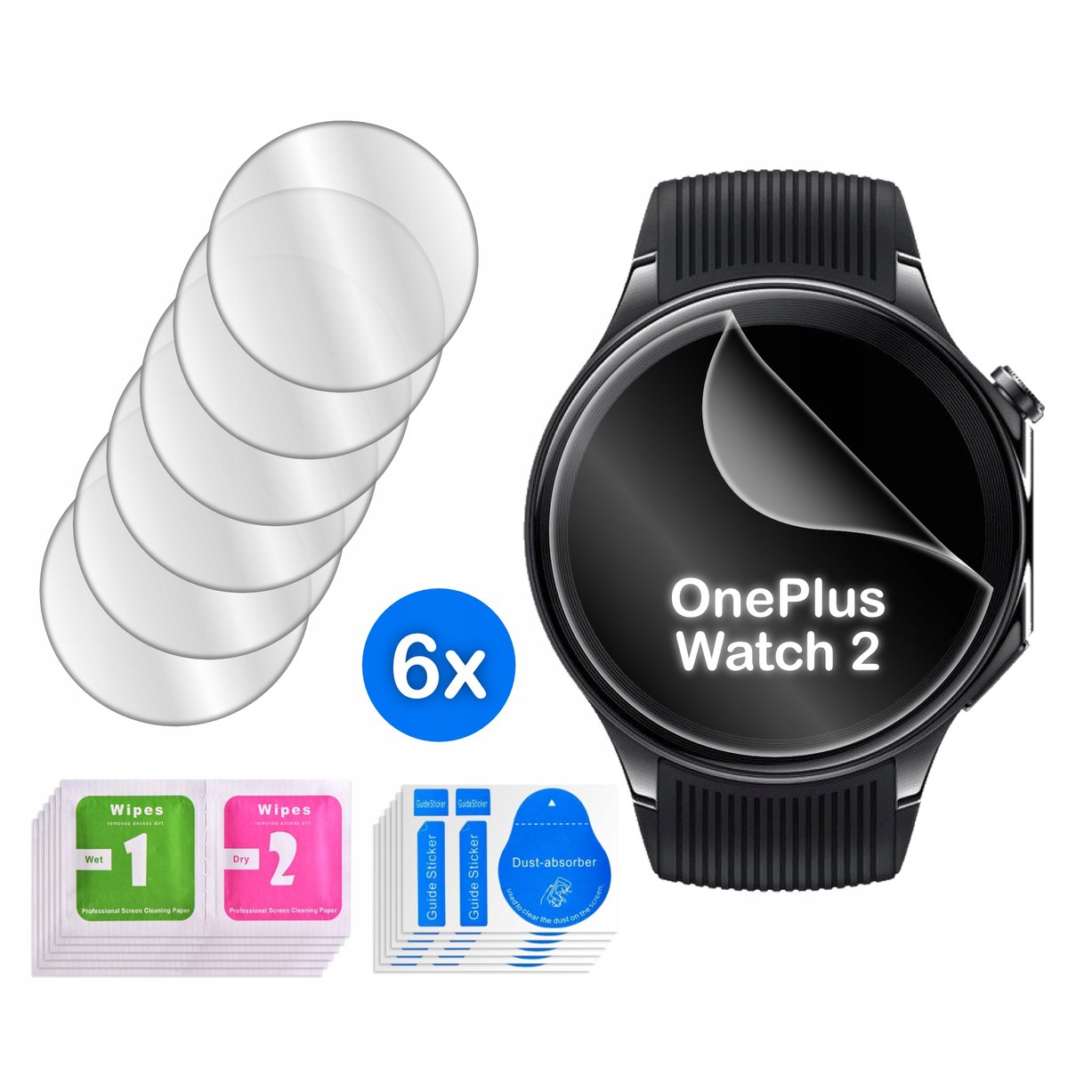 FOLIA do OnePlus Watch 2 HYDROŻELOWA OCHRONNA na ekran 6 sztuk