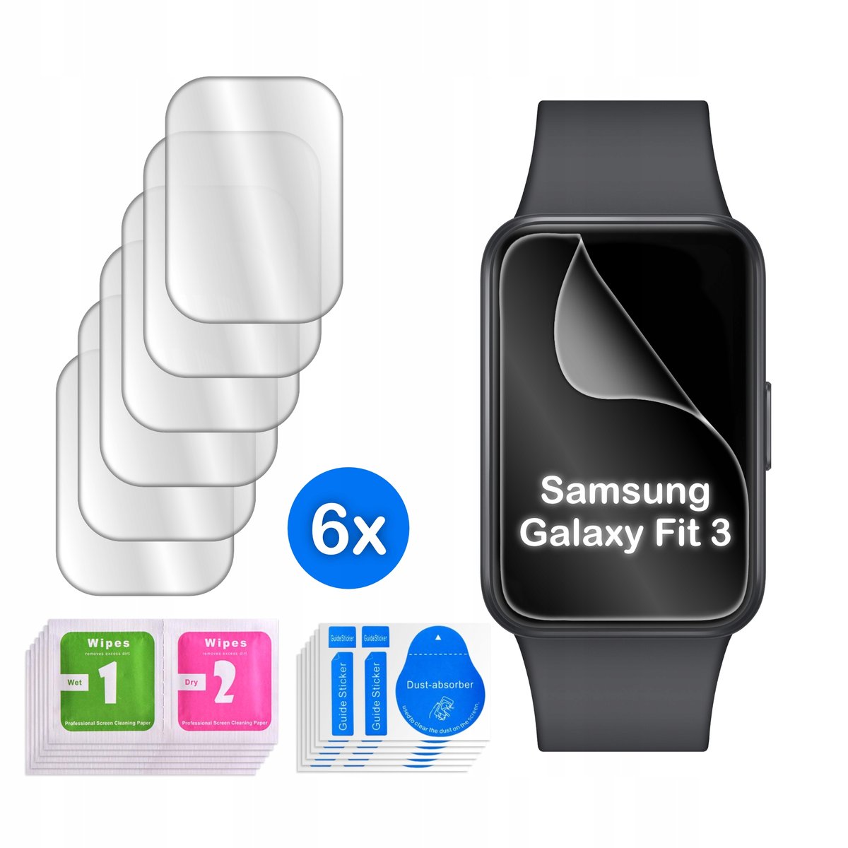 FOLIA do Samsung Galaxy Fit 3 HYDROŻELOWA OCHRONNA na ekran 3D 6 sztuk