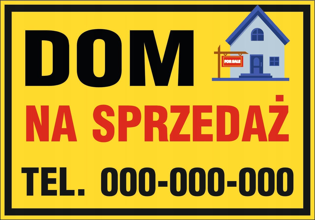 TABLICZKA Dom na sprzedaż, 30x42cm PCV 3mm