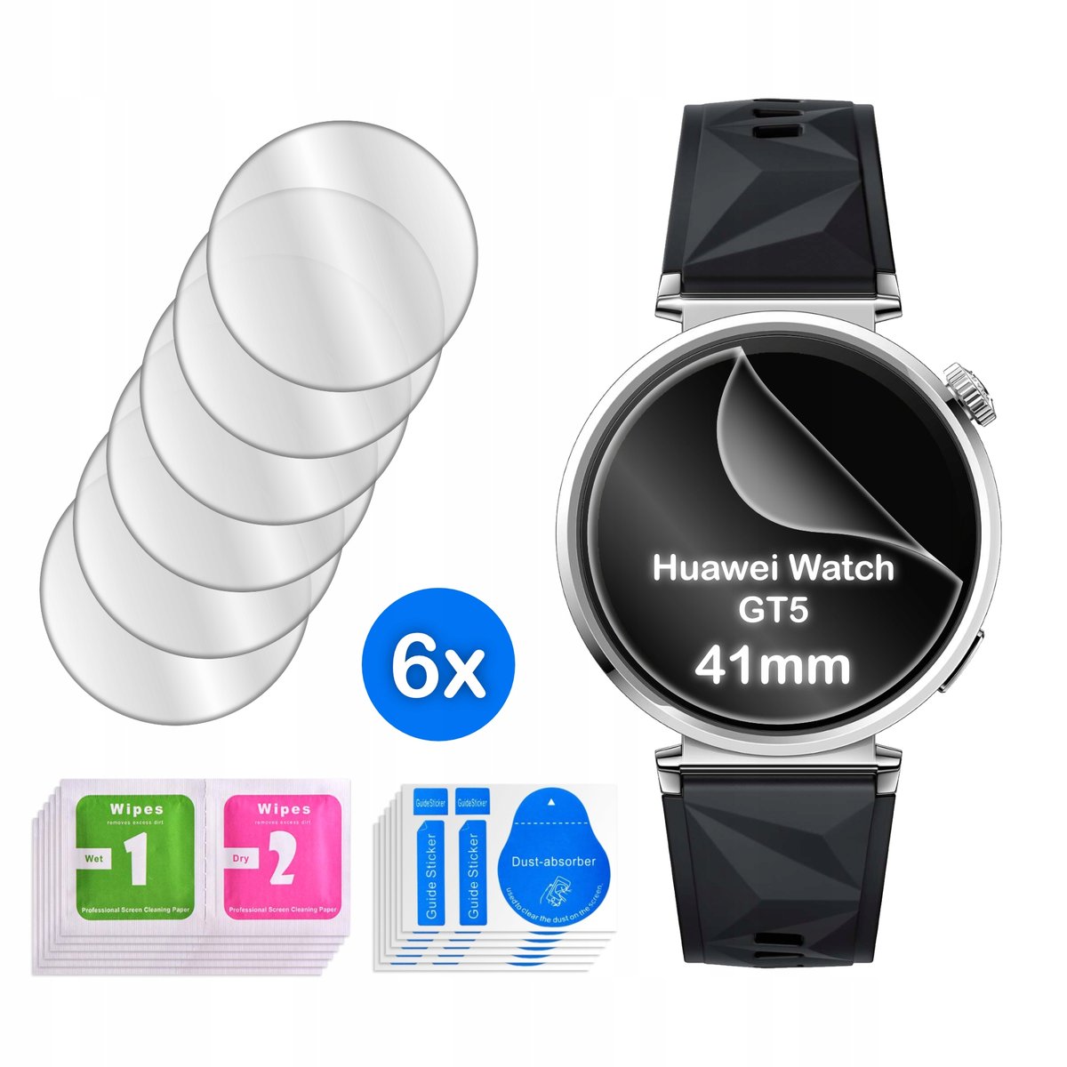 FOLIA do Huawei Watch GT5 41mm HYDROŻELOWA OCHRONNA na ekran 3D 6 sztuk