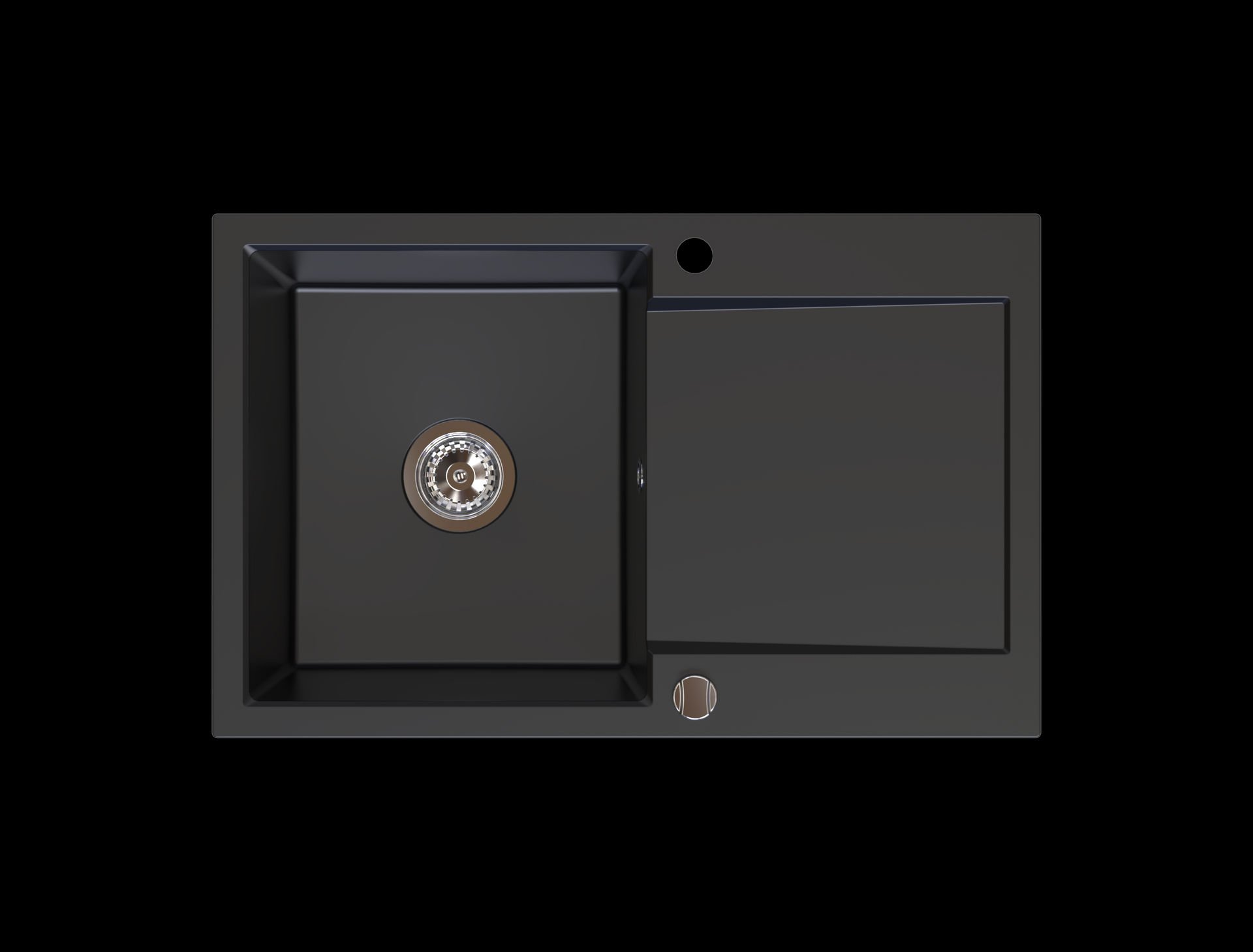 Torrano Zlewozmywak Granitowy 1 Komora Z Ociekaczem 79X50 Cm Czarny Metalik