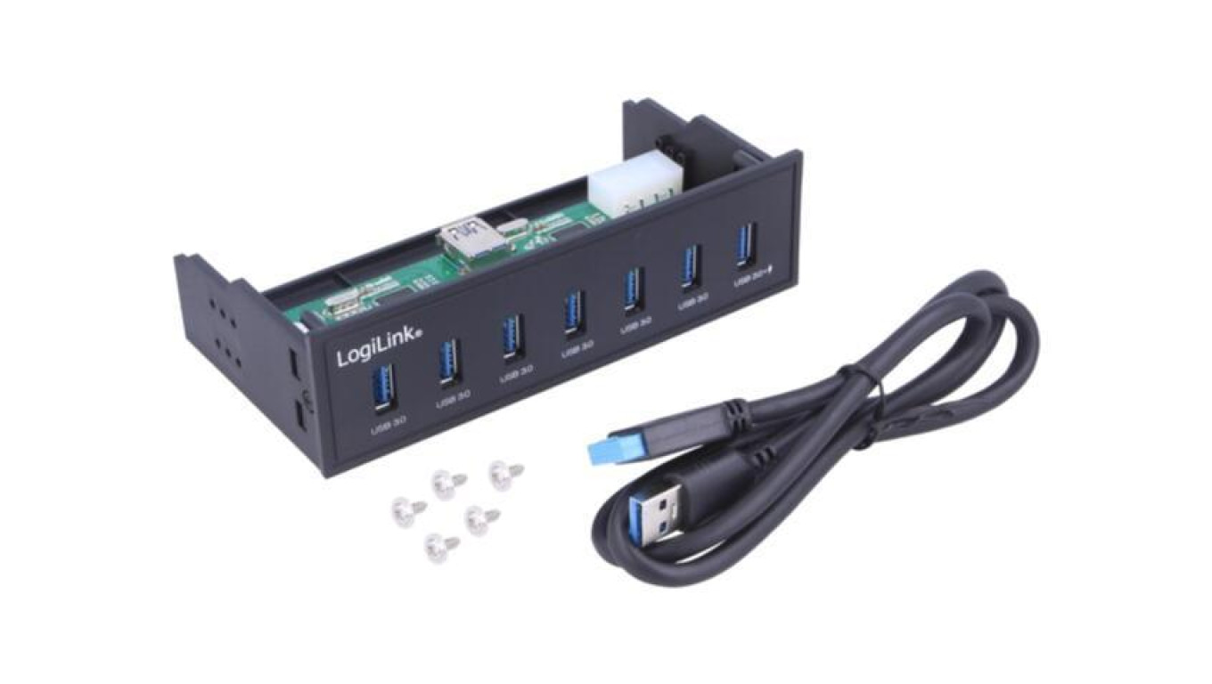UA0342 Hub USB, USB A gniazdo x7, USB 3.0, rozmiar dla wnęki 5.25
