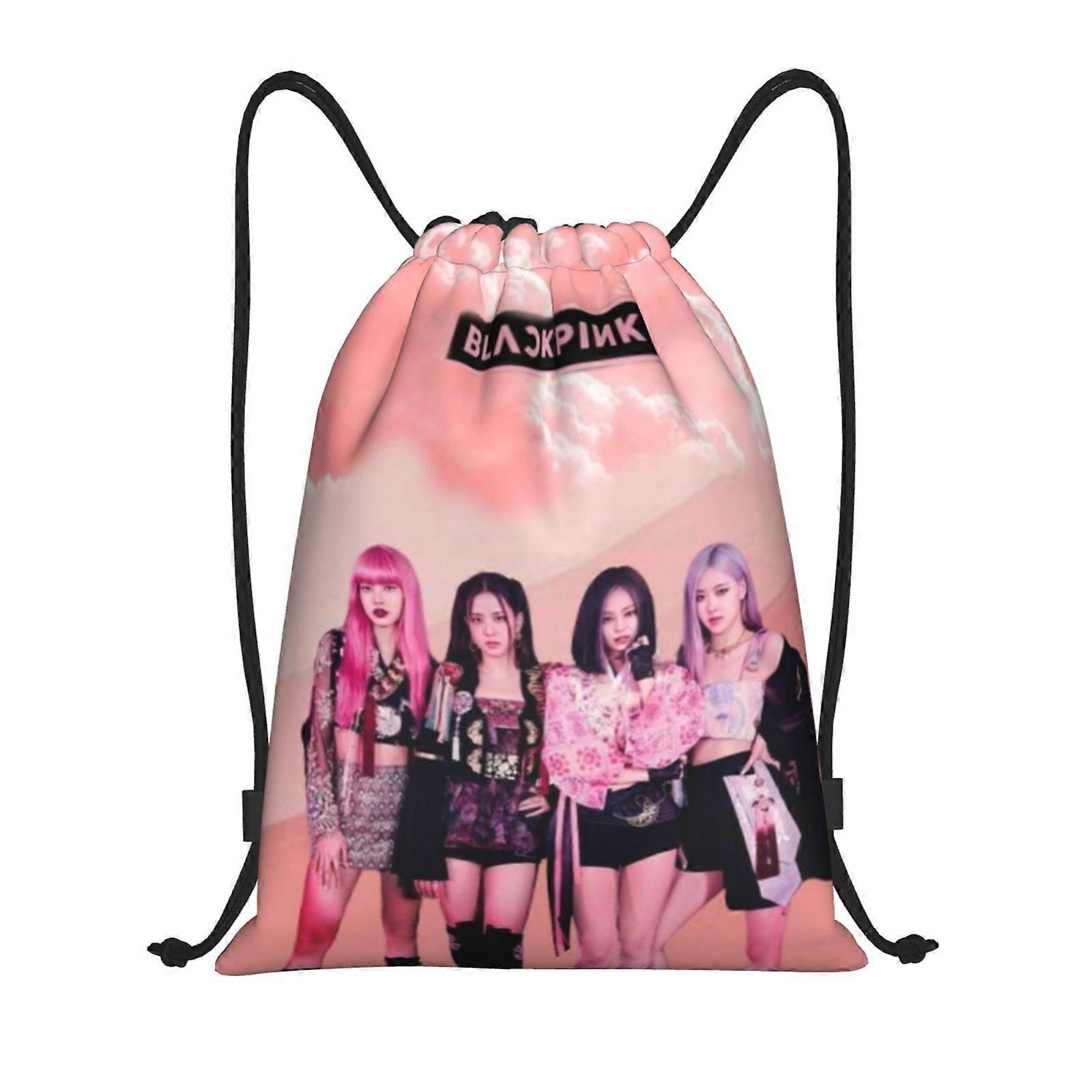 Czarny różowy (36) Plecak ze sznurkiem Sportowa torba gimnastyczna do jogi Pływanie Gymsack Sport Strap Pack Bag-yq05 S