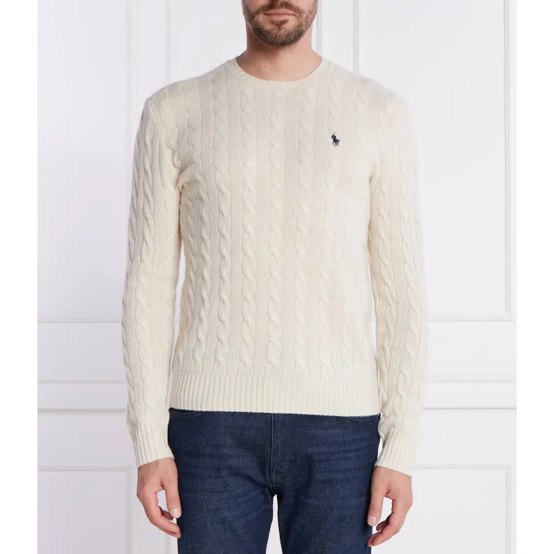 POLO RALPH LAUREN Wełniany sweter Slim Fit z dodatkiem kaszmiru