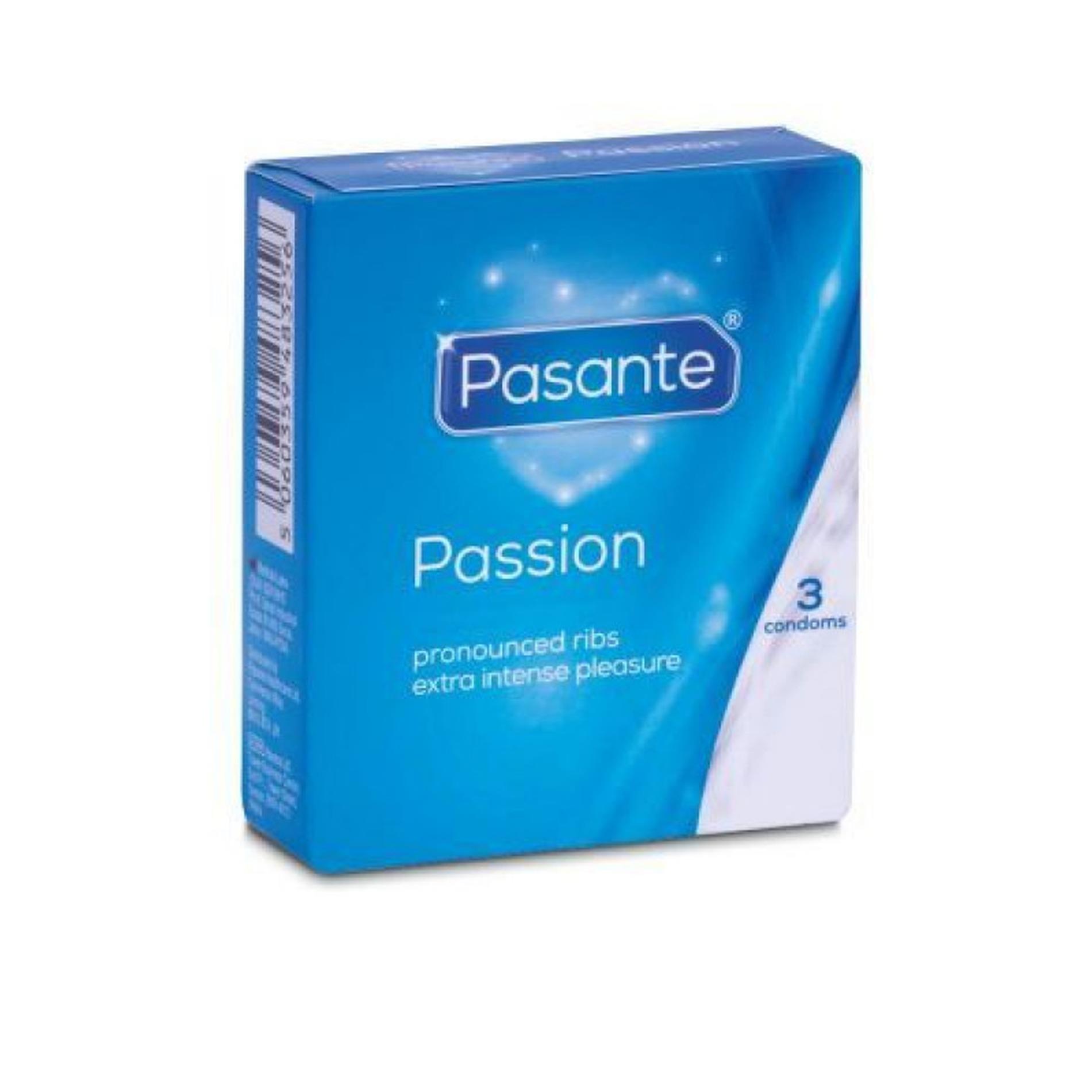 Pasante Ribbed/Passion Condoms  3 pcs