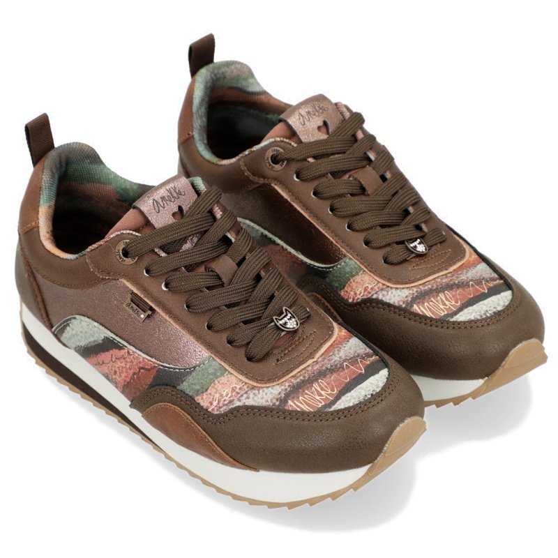 Sneakersy damskie Anekke 39380-742 brązowe 38