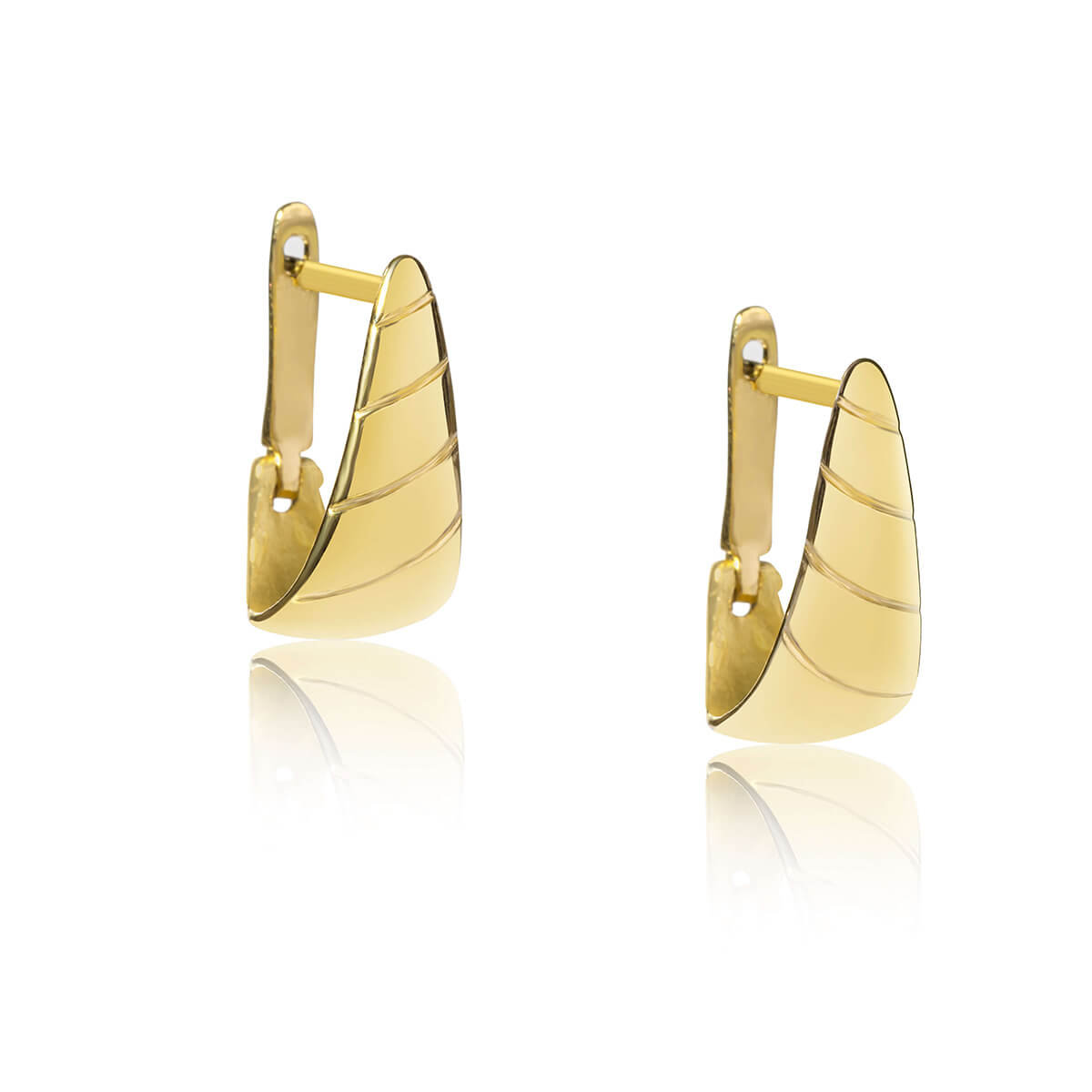 Kolczyki łezki krótkie srebrne pozłacane