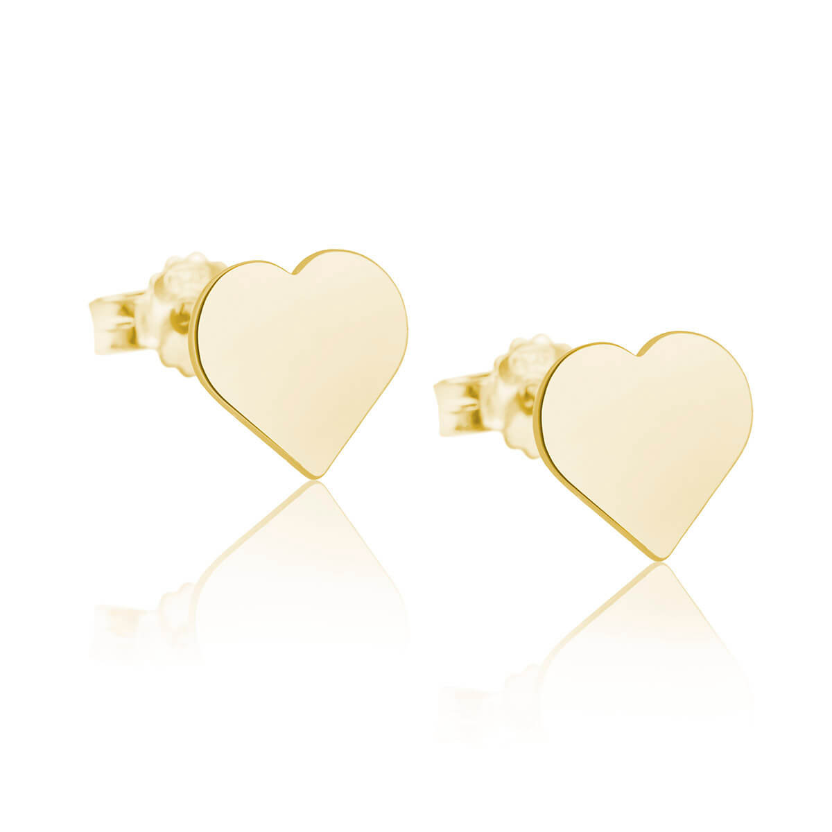 Kolczyki serduszka gładkie duże srebrne pozłacane