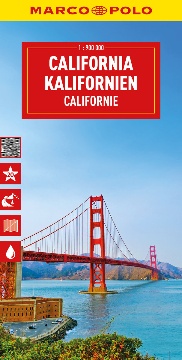 Kalifornia. Mapa drogowa. 1:900 000