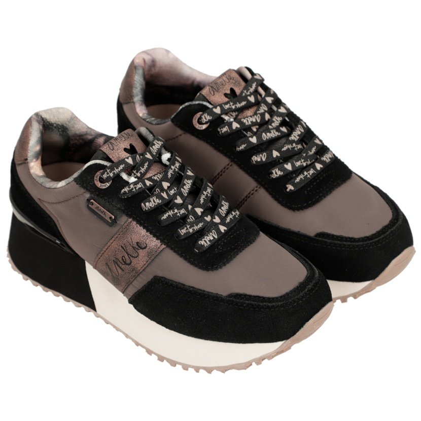 Sneakersy damskie Anekke 39370-765 brązowo-czarne 37