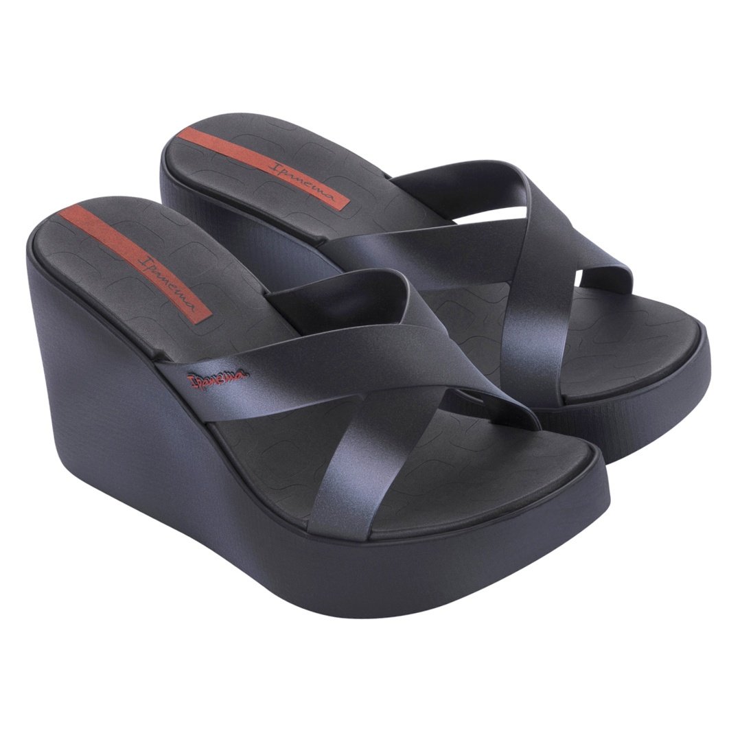 Klapki damskie na koturnie Ipanema 83423 COLORE FEM BLACK 38