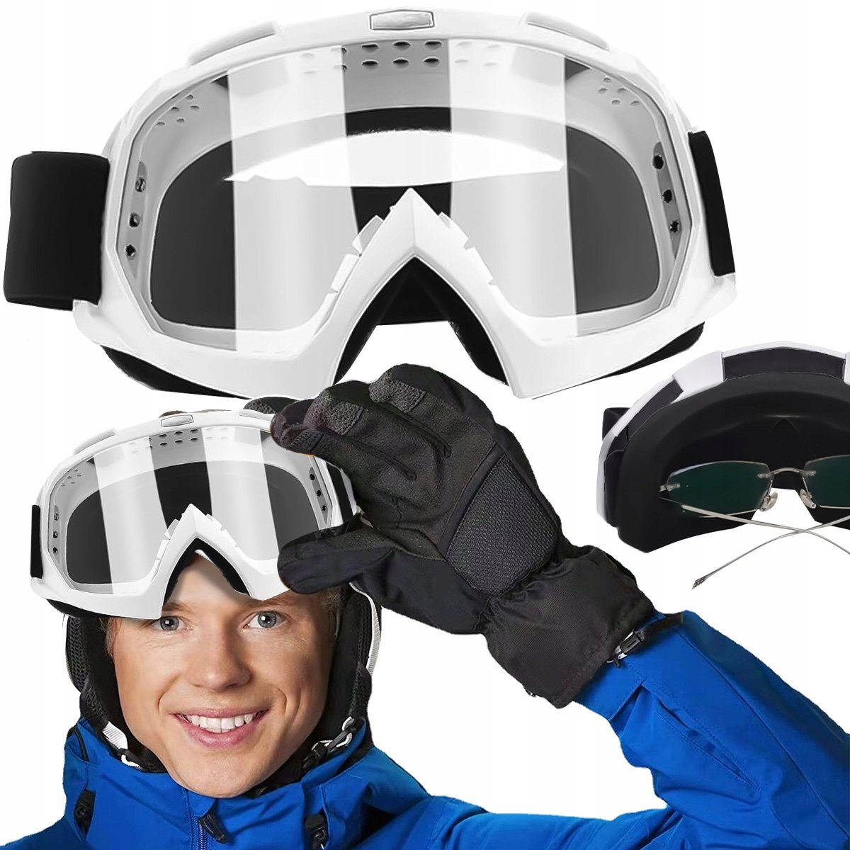 Gogle Narciarskie Okulary Snowboardowe Na Narty Motor Rower Wiatroszczelne UNIWERSALNE