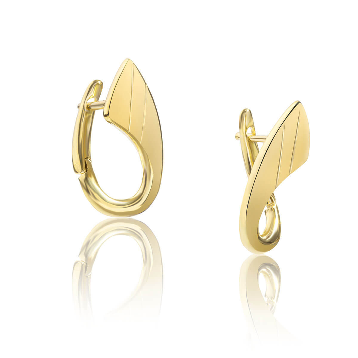 Kolczyki srebrne pozłacane gładkie Nowoczesna Elegancja