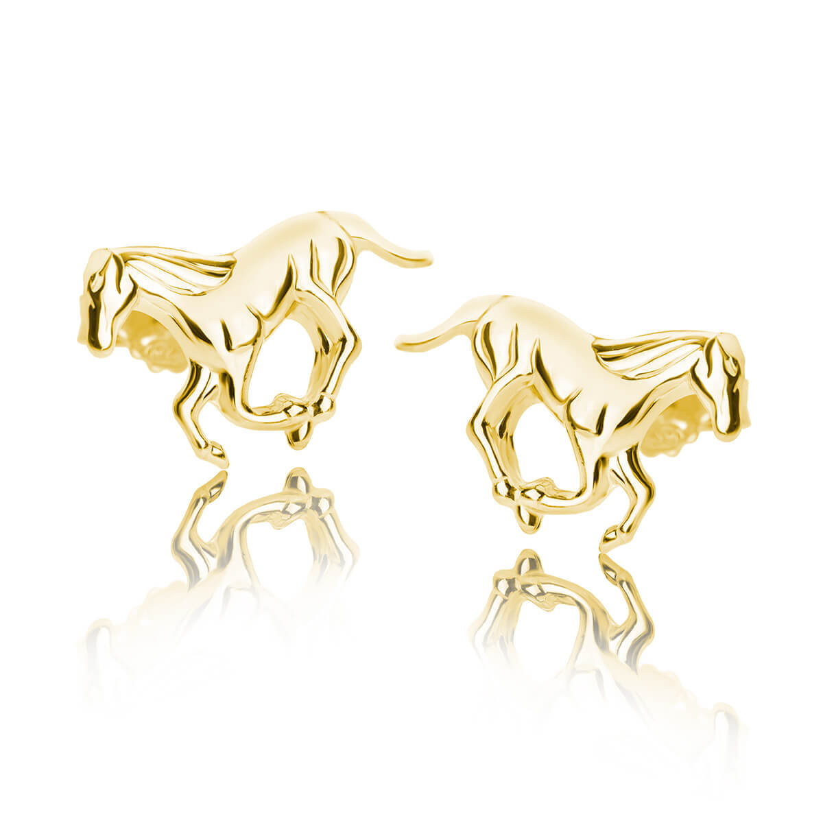 Kolczyki konie srebrne pozłacane