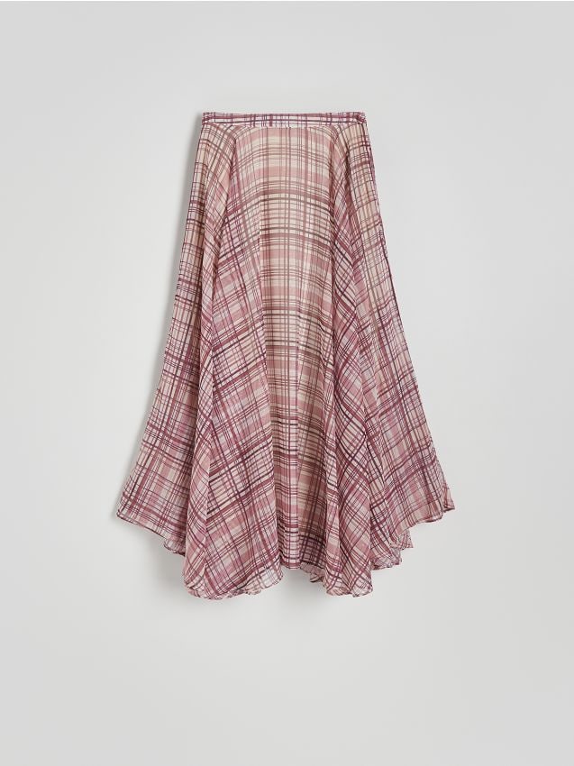Reserved - Spódnica maxi w kratę - wielobarwny