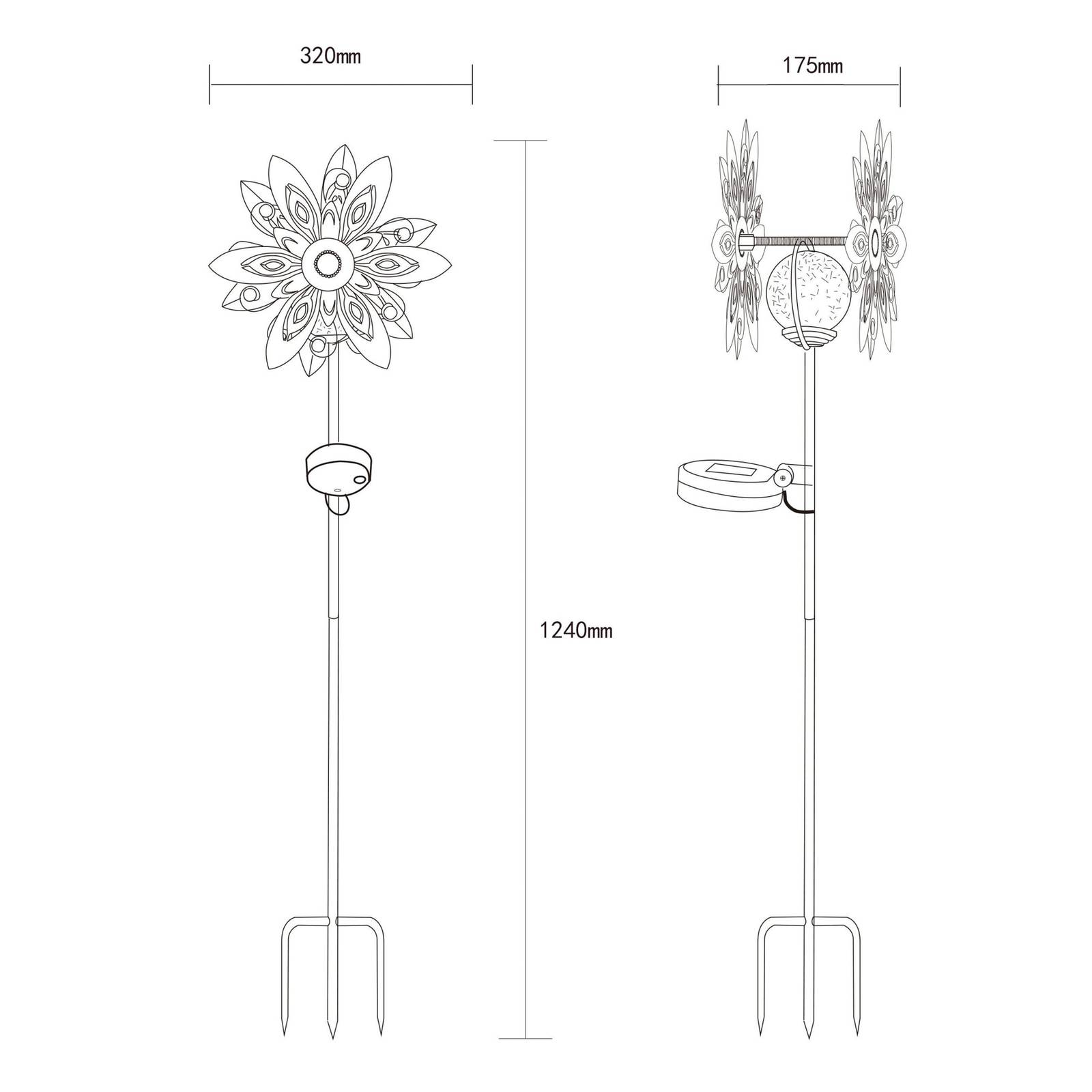 Globo Lampa solarna LED 36578S, szpikulec, srebrny/czarny, metalowy