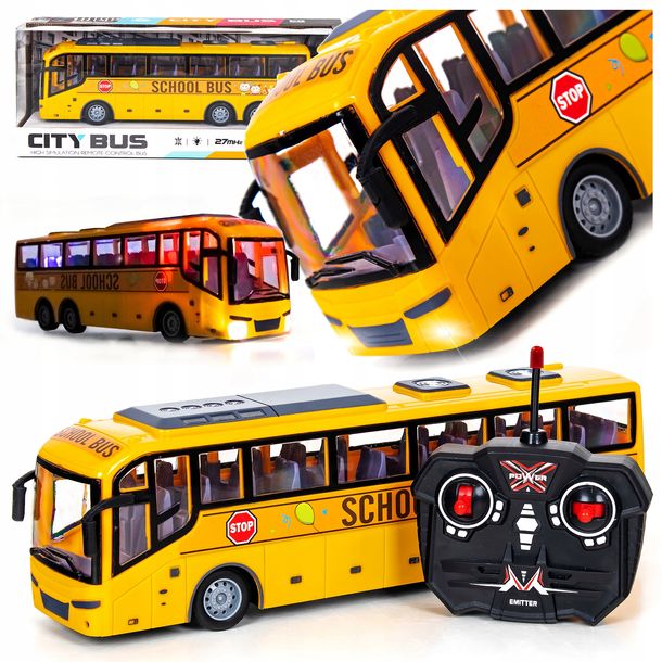 AUTOBUS SZKOLNY zdalnie STEROWANY DUŻY samochód dla dzieci AUTO Z PILOTEM