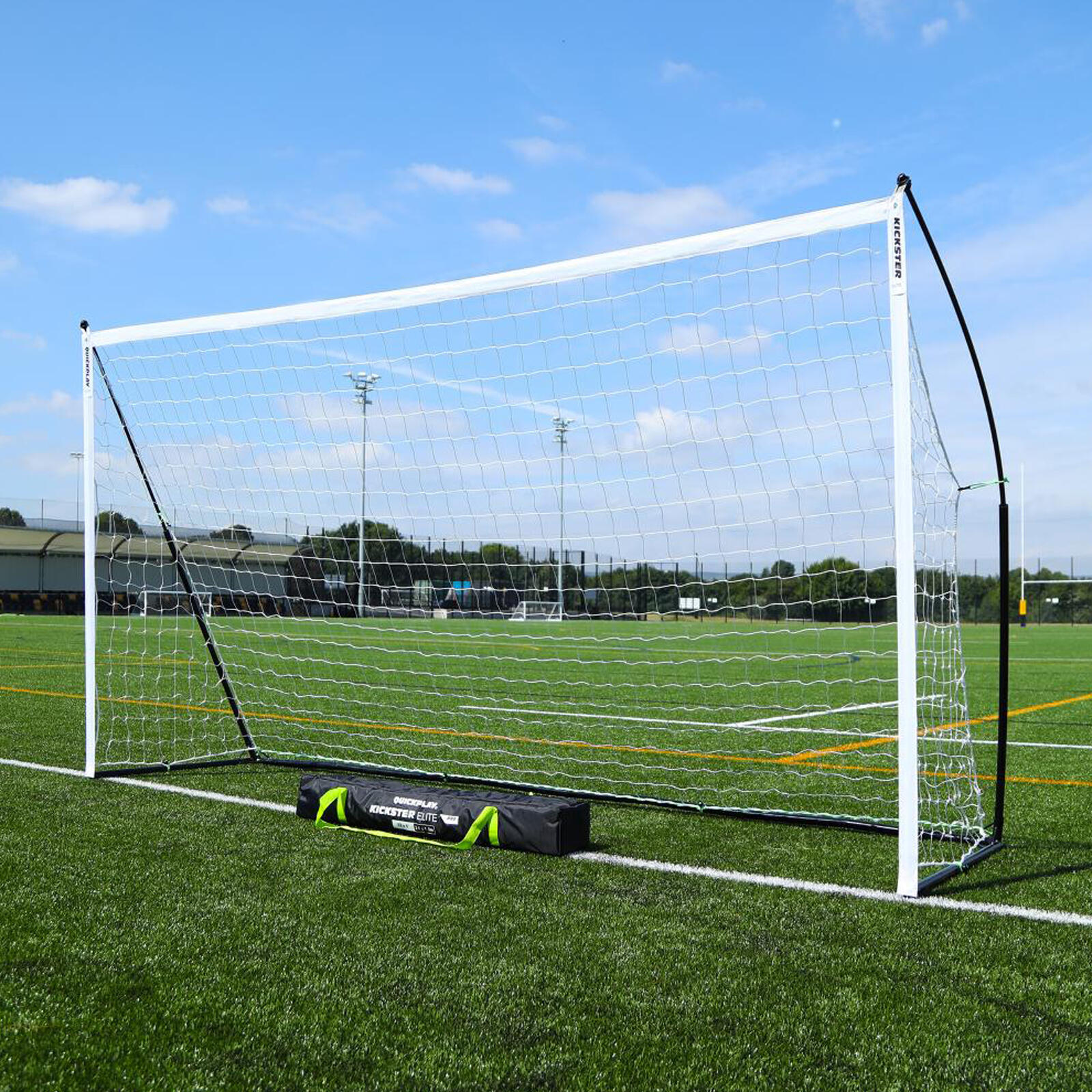 Bramka do piłki nożnej QuickPlay Kickster Elite 360 x 180 cm biała/czarna WYSYŁKA W 24H 30 DNI NA ZWROT