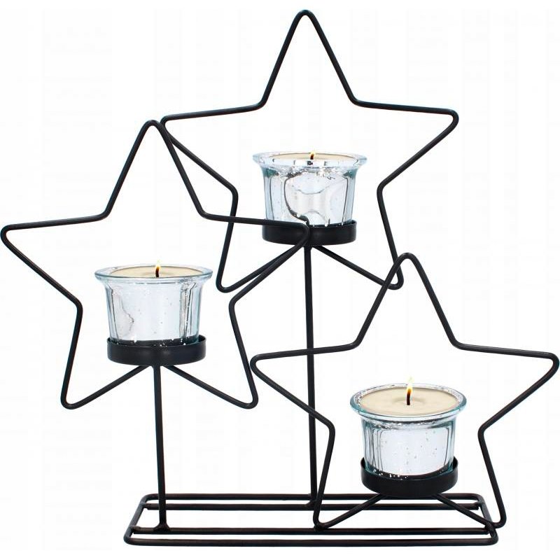 Świecznik świąteczny GWIAZDKI na tealight WYSOKI 29 cm BOŻE NARODZENIE
