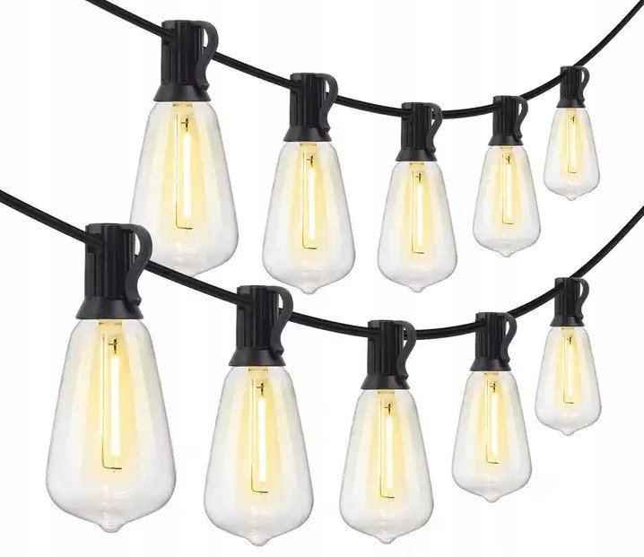 GIRLANDA Lampki Ogrodowe Żarówki 20LED E12 Wiszące 11,5m Na Balkon 4399