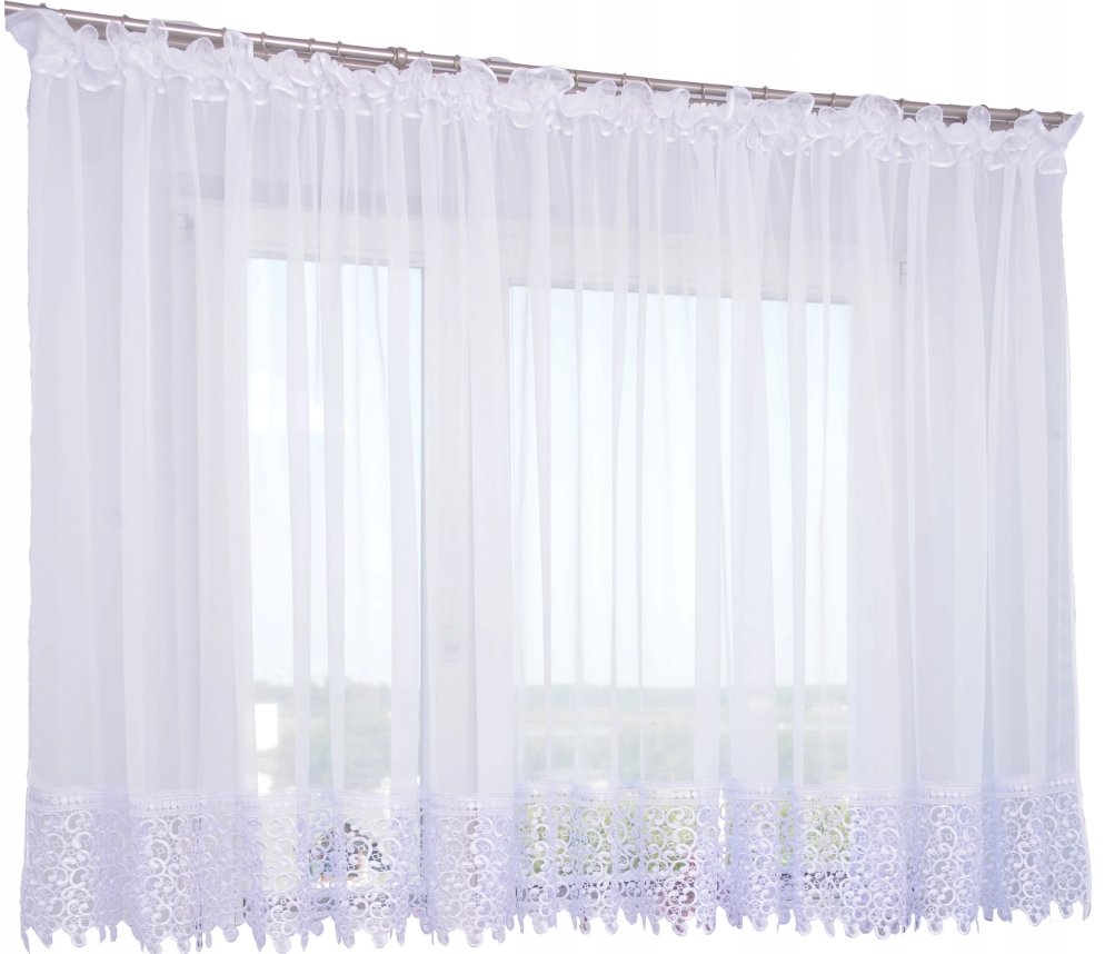 FIRANA PROSTA GOTOWA GIPIURA 400X180 KORONKA DŁUGA