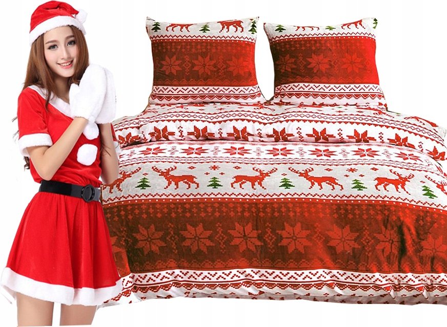 POŚCIEL POLAROWA ŚWIĄTECZNA gruba miś 200x220 ciepła zimowa komplet