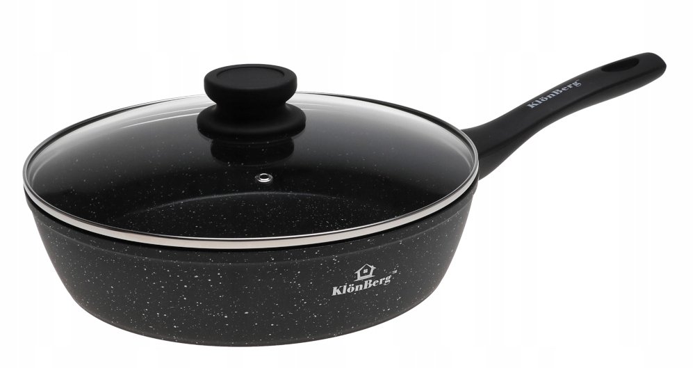 PATELNIA Głęboka MARMUROWA 30cm Z POKRYWKĄ Indukcja Gaz 8617