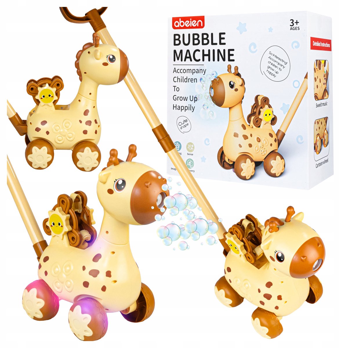 Żyrafa Na Bańki Maszyna Do Baniek Mydlanych Pchacz Generator Baniek Płyn