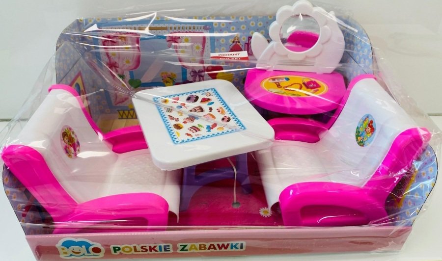 Meble dla dla lalek toaletka stół krzesła 0585
