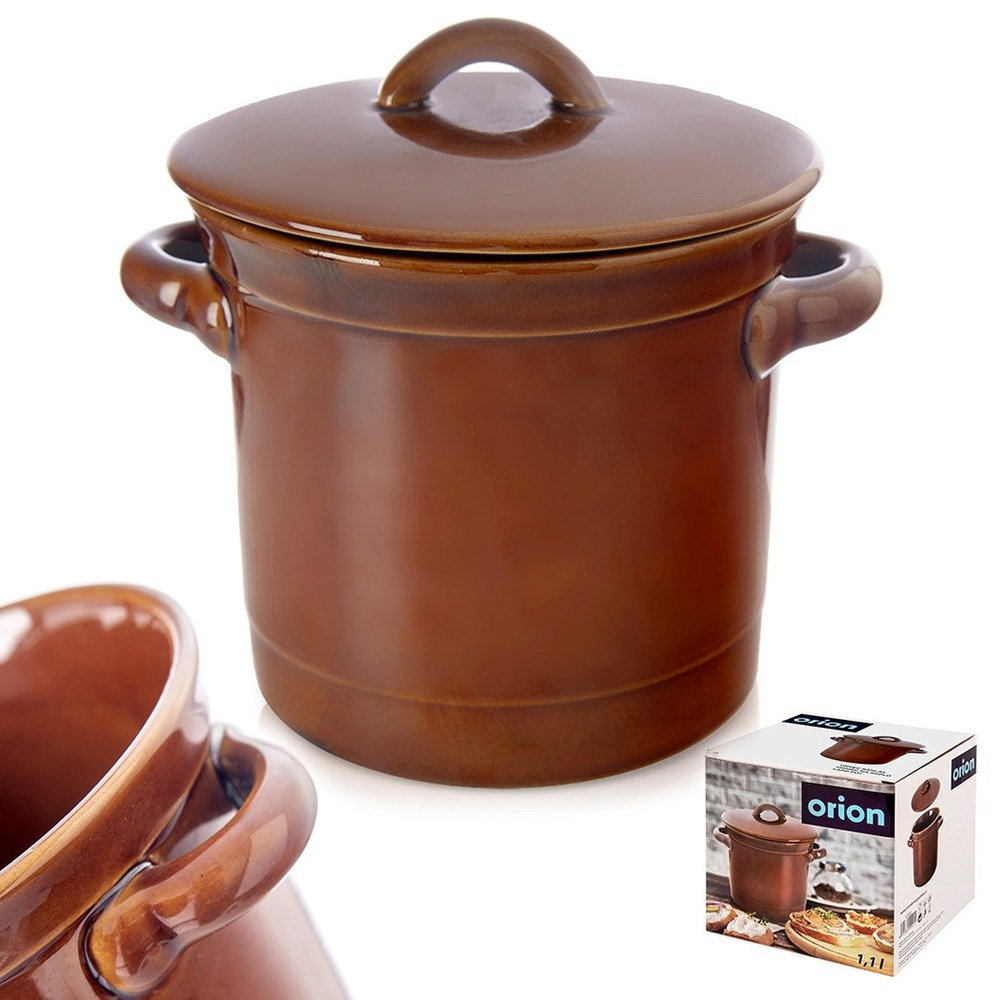 Pojemnik kuchenny z pokrywką ceramiczny 1 l