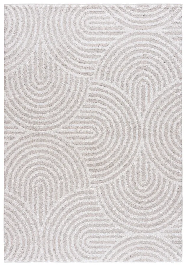 Prostokątny beżowy dywan w nowoczesny wzór S6-K70