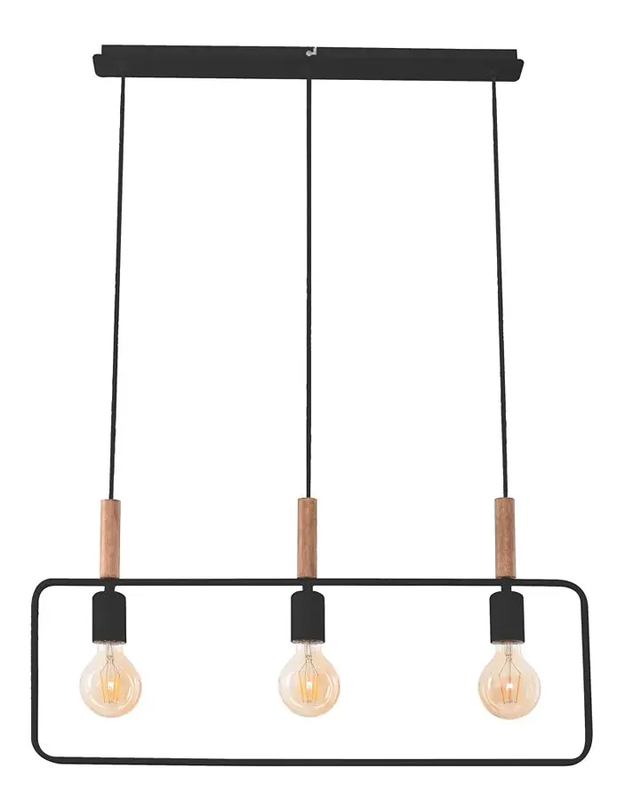 Czarna loftowa potrójna lampa wisząca - D224 A6-E68