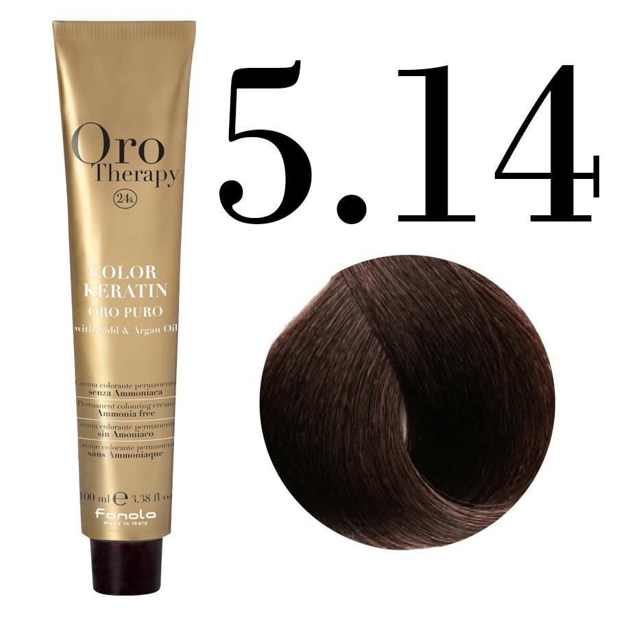Fanola 5.14 Oro Puro Therapy Keratin Color 100 ML Extra zartbitter Czekolada HC-18-27
