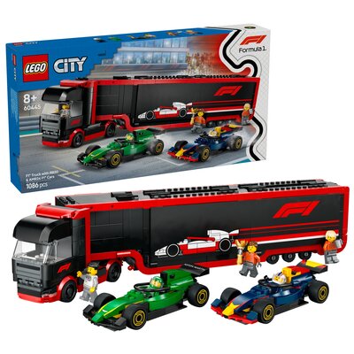 LEGO 60445 City F1 Ciężarówka z bolidami RB20 i AMR24 F1