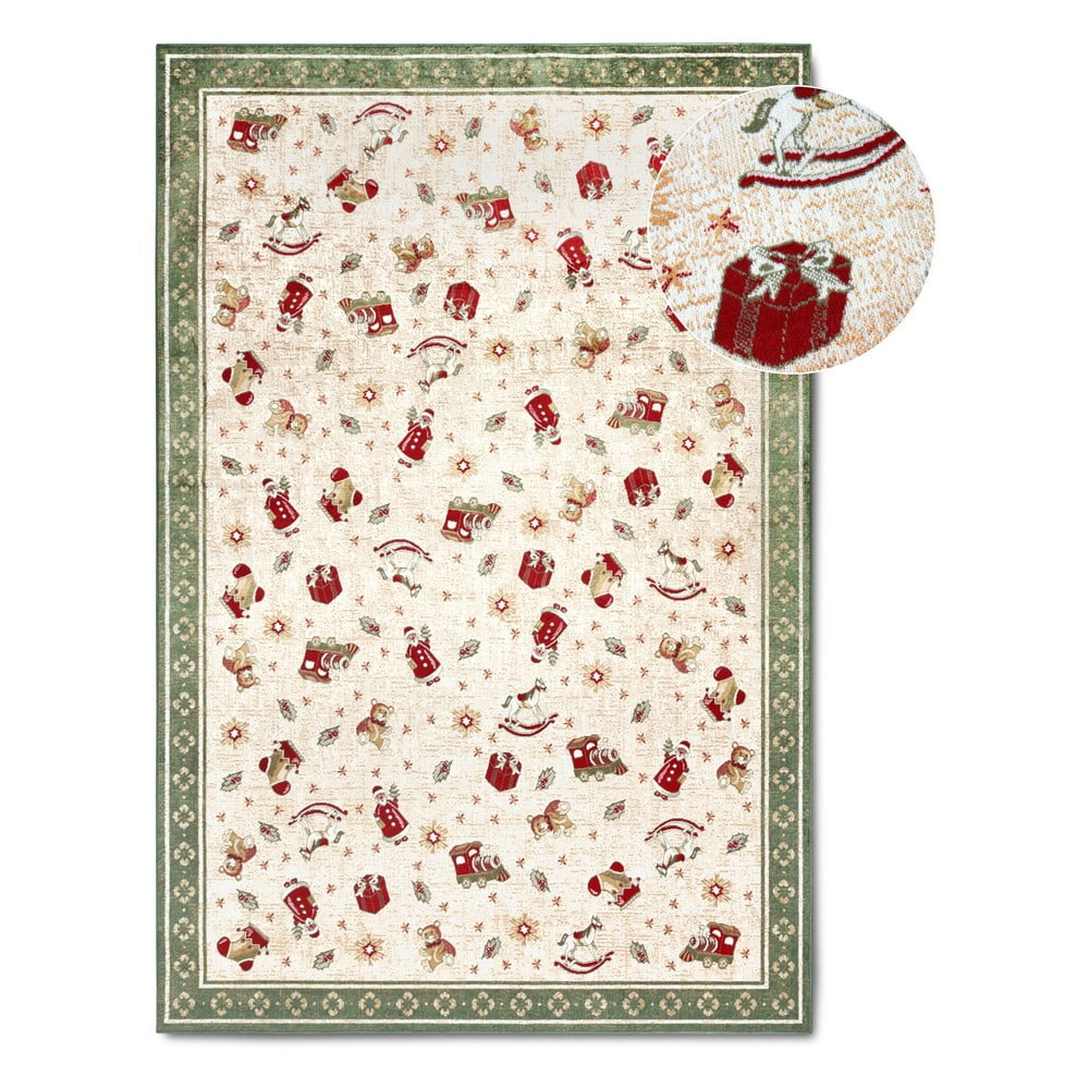 Zielony dywan z mieszanki bawełny ze świątecznym motywem 160x230 cm Toy's Delight Green Christmas – Villeroy&Boch
