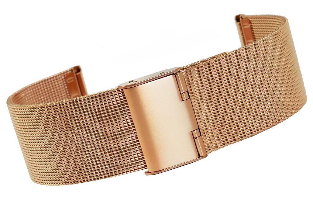 Bransoleta Rubicon - siatka mesh - 22 mm rosegold