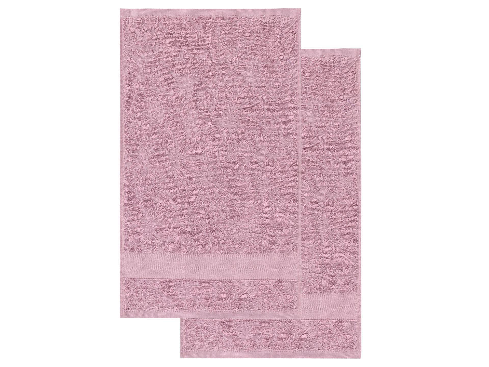 LIVARNO home Komplet 2 ręczników frotte, 50 x 100 cm (Różowy)