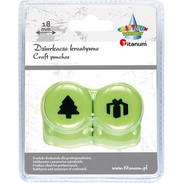 Zestaw dziurkaczy18mm motyw 2szt choinka, prezent - Titanum