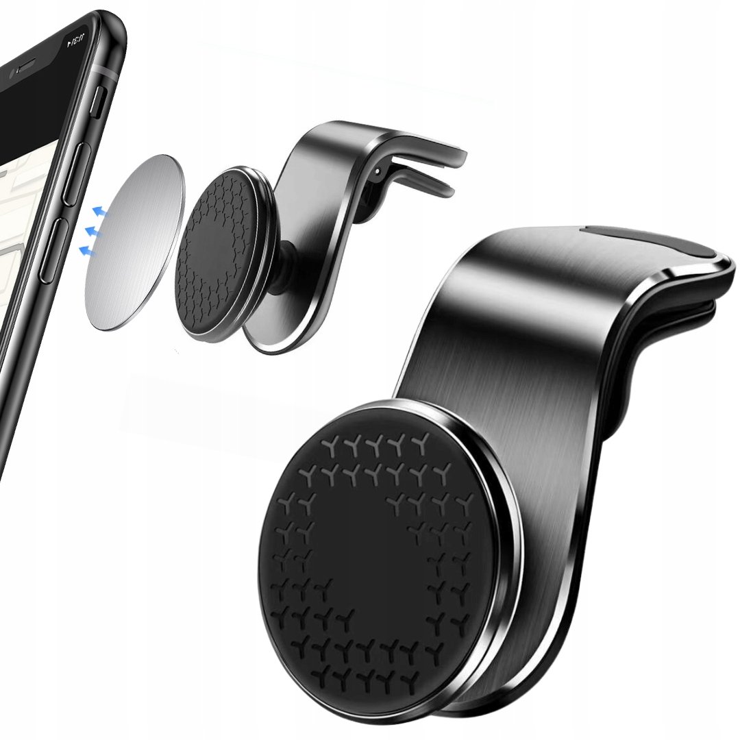UCHWYT NA TELEFON MAGNETYCZNY SAMOCHODOWY NA KRATKI NAWIEWU CZARNY