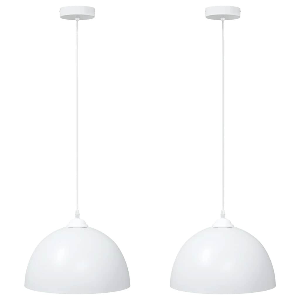 vidaXL Lampy wiszące 2 szt. Regulowana wysokość E27 Biały Ø30 cm Metal