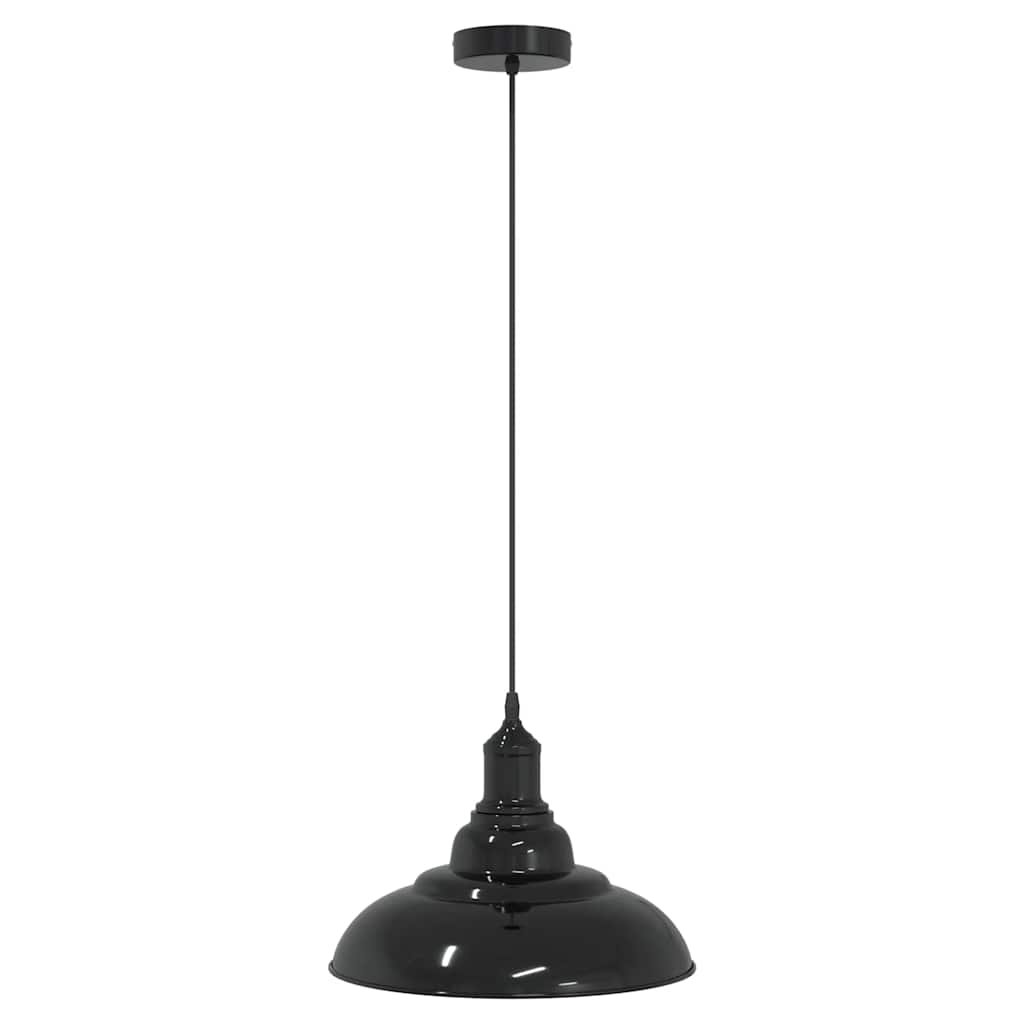 vidaXL Lampa wisząca z regulacją wysokości E27 połysk czarny metal