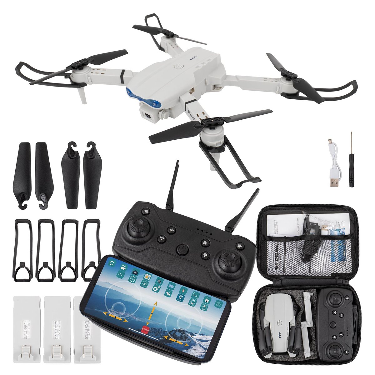 Dron Szkoleniowy Zabawka Prezent Dla Dziecka Pilot 3 Baterie + Pokrowiec