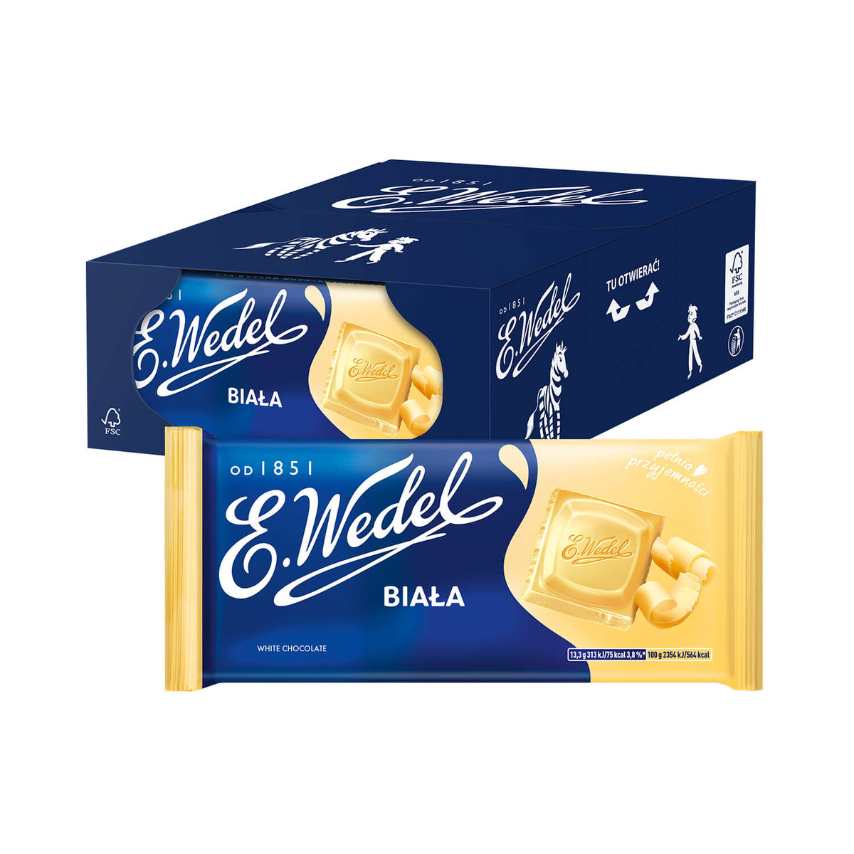 22 x Czekolada Biała 80 g E.Wedel