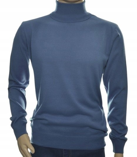 Sweter z golfem golf męski z kaszmiru i wełny merynosów kaszmirowy M 309
